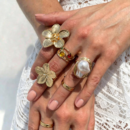 The Golden Hibiscus Ring