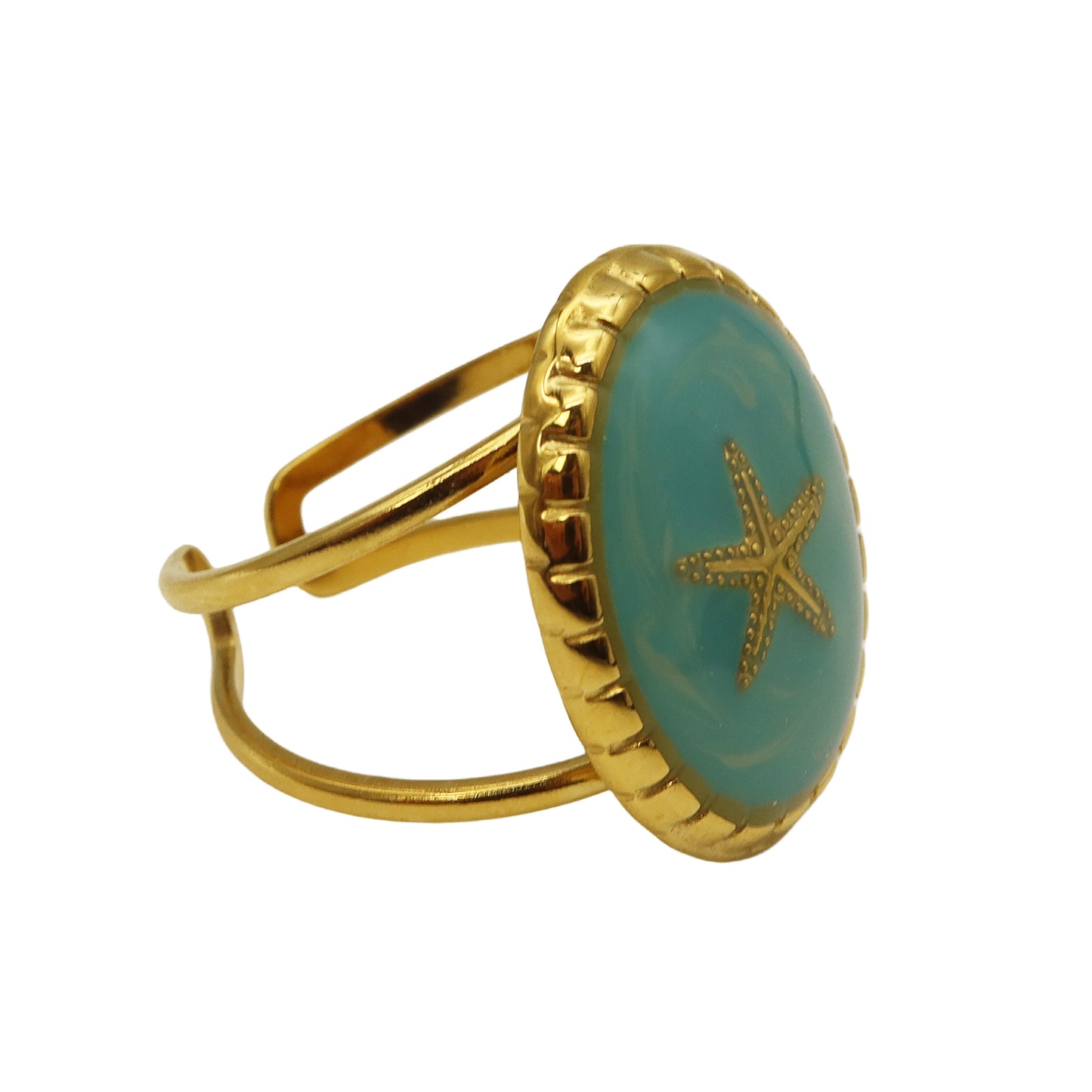 The Azure Soul Starfish Ring