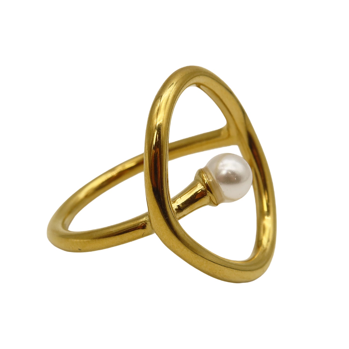 The Floating Pearl Loop Ring